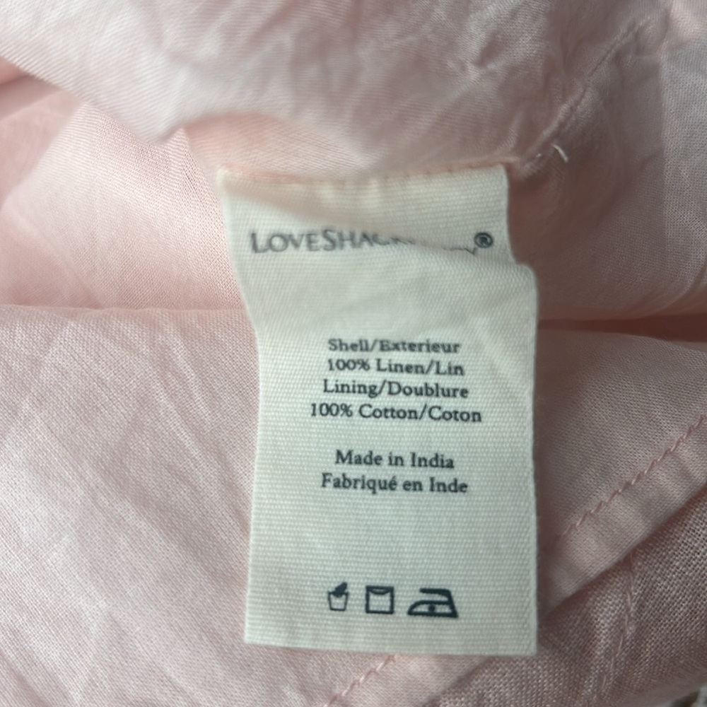 Nwt Loveshackfancy Cody Cinched Waist Linen Midi … - image 6